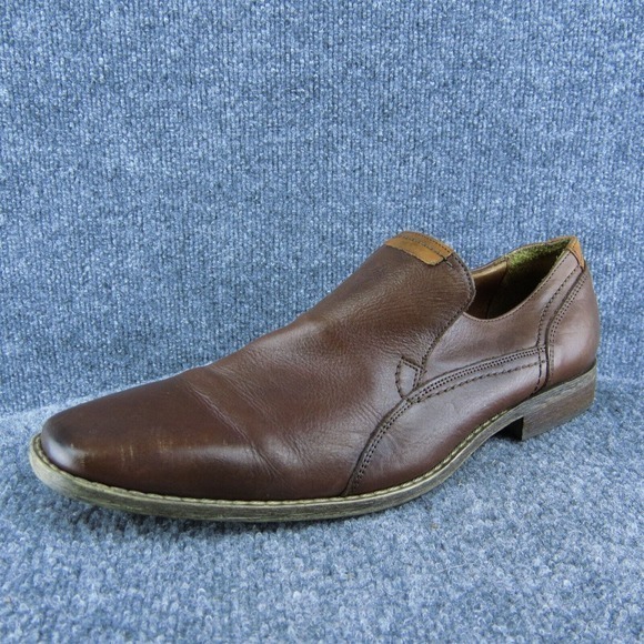 Kenneth Cole Live 2 Tell Men Loafer Shoes Brown Leather Slip On Size 11.5 Medium - Picture 1 of 10